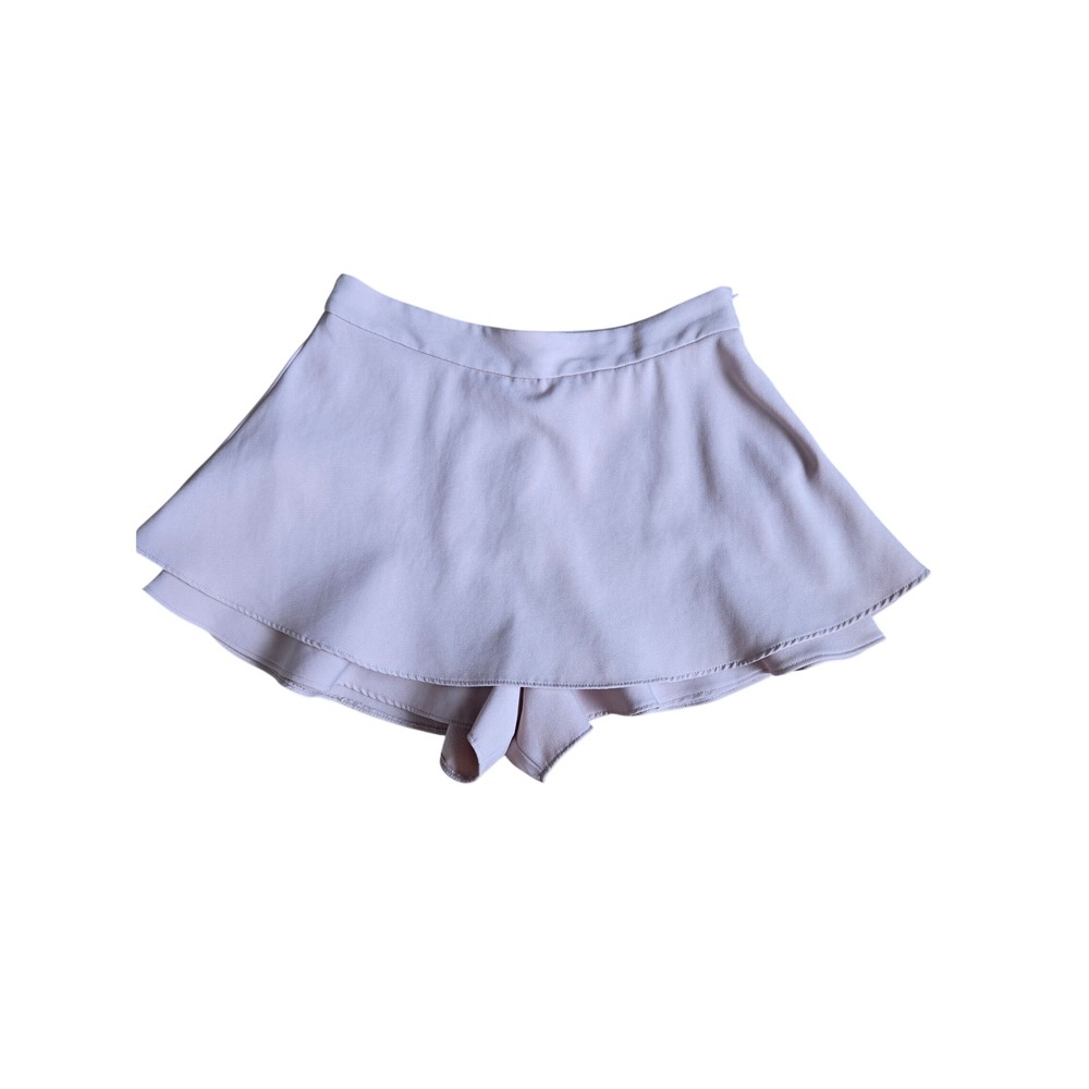 Zara Pink Mauve High Rise Layered Ruffle Skort Shorts Sz M Balletcore Soft Girl - Picture 2 of 9